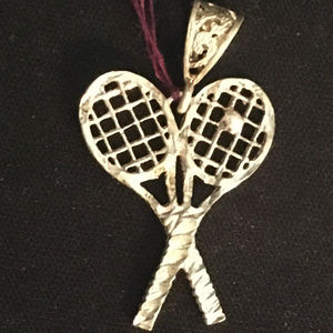 NEW~Sterling Silver Tennis Rackets Pendant/Charm